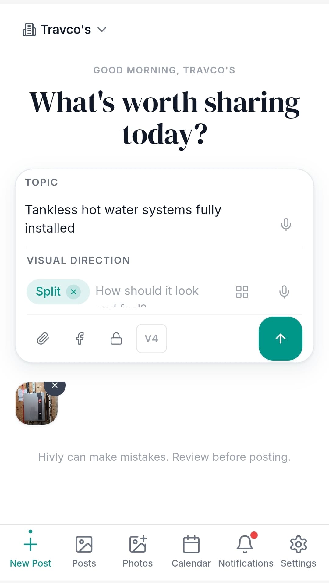 One sentence typed into Hivly